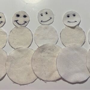 White Felt Snowman Cutouts- handmade
